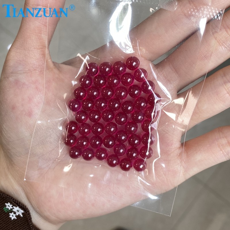 Lab-Crown Round Ruby Ball Gemstones | Multi-Size Loose Beads for Jewelry Making
