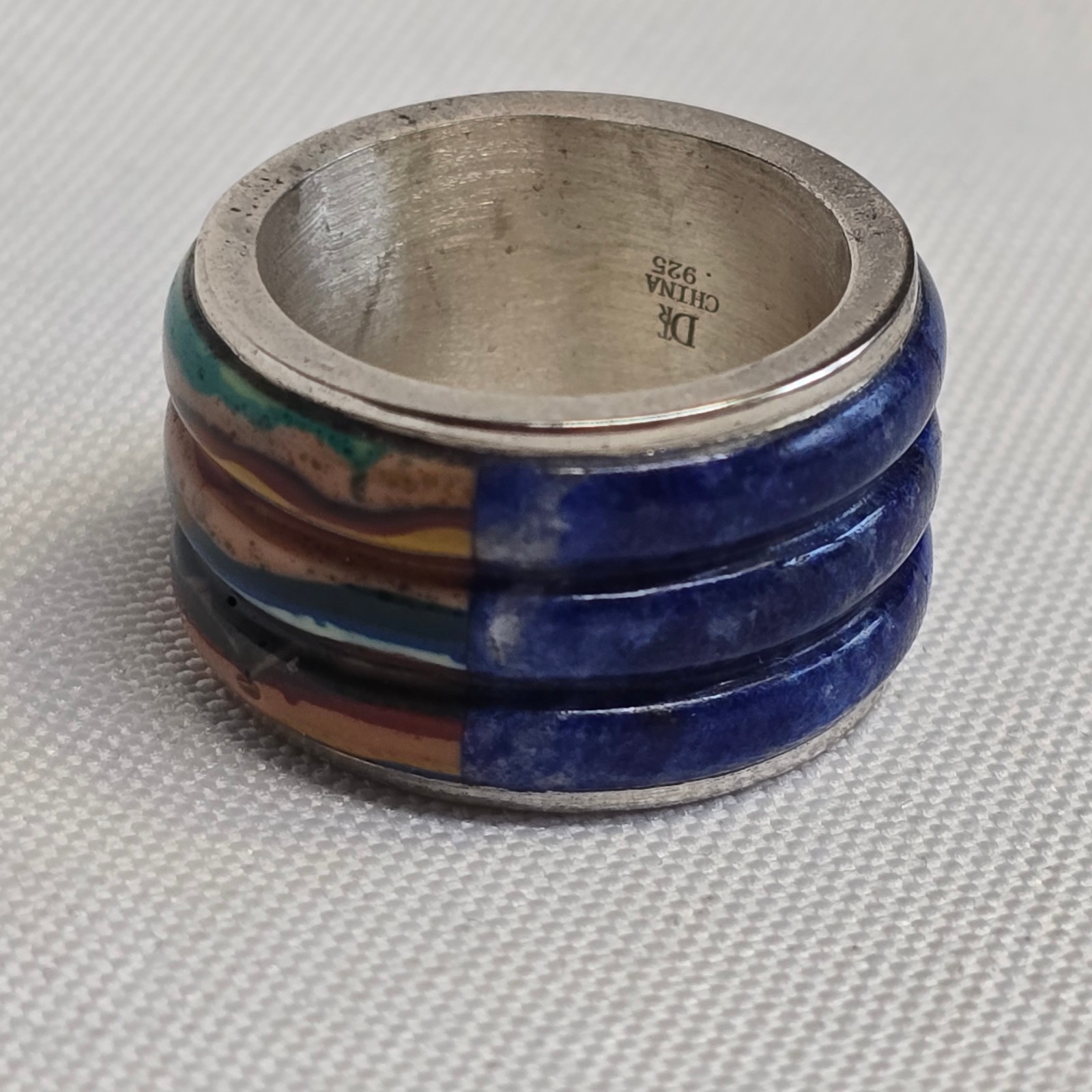 Sterling Silver Signed DTR Ring 11.26g Fine Jewelry Size 7.75 Band *READ*