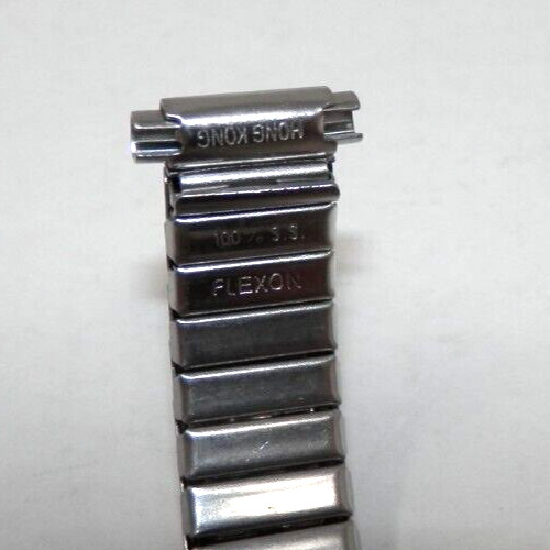 Vintage Flex-On Watch Band Textured Silver 10-12mm 3/8″ Stretch New NOS