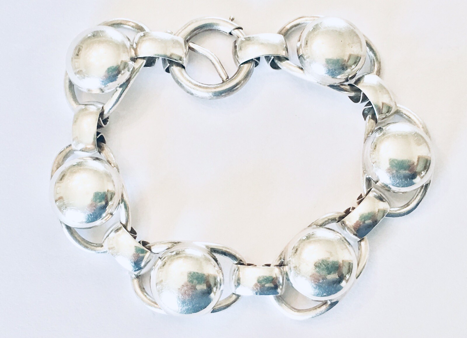 Vintage 40’s ~ NAPIER ~ STERLING SILVER ~ 7.5 Link Bracelet ~ 35 Grams