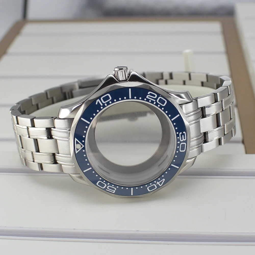 41mm Watch Case Bracelet Seamaster Mod Sapphire For Seiko NH35 NH36 NH38