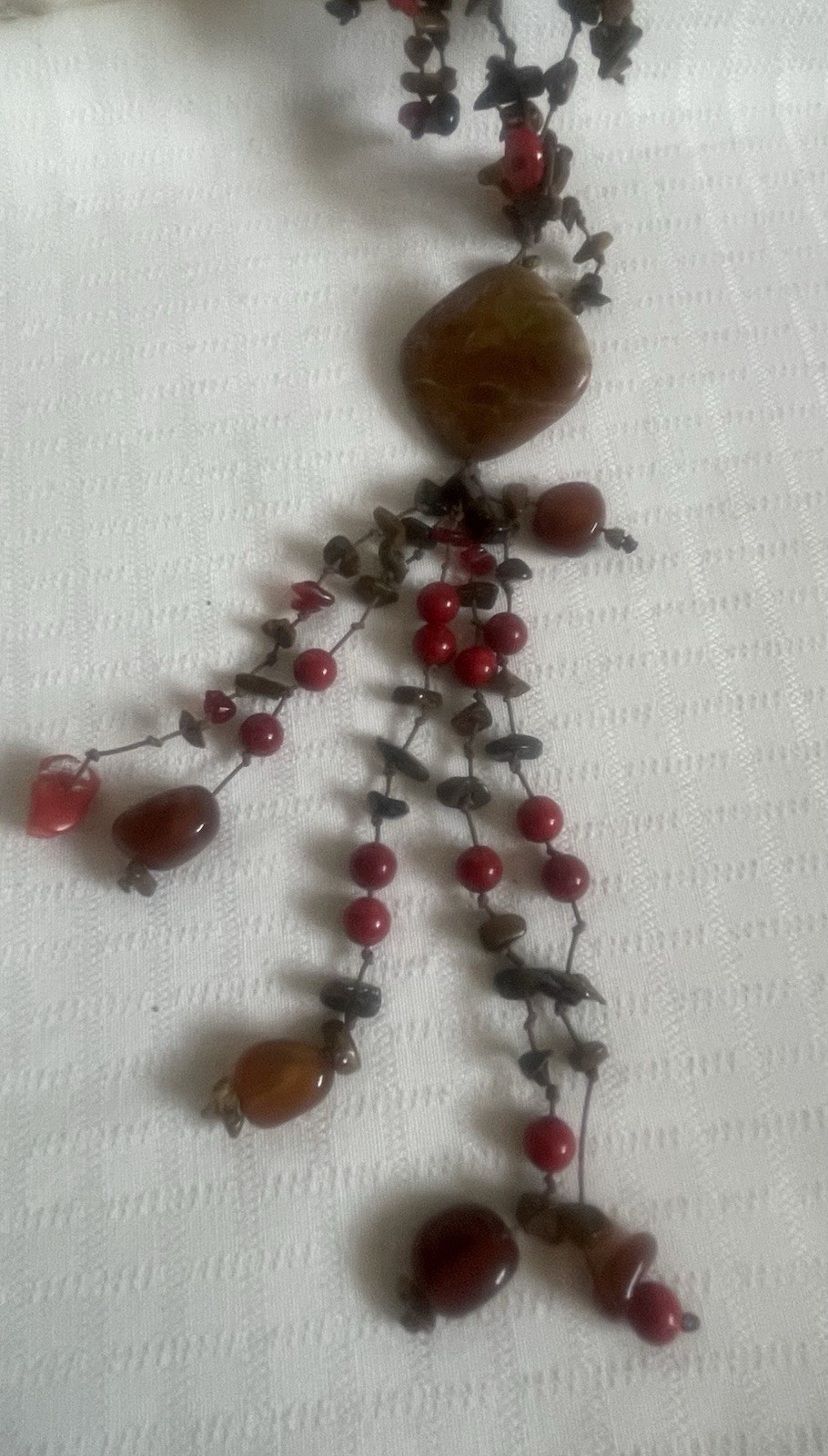 Gorgeous Long Boho Multi Strand Multicolor Gemstone Beaded Layered Necklace