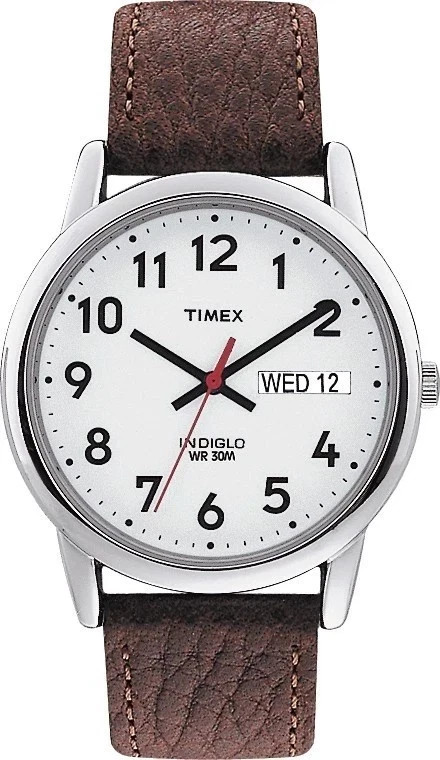 Timex T20041 Men’s Easy Reader Brown Leather Strap Watch brand new