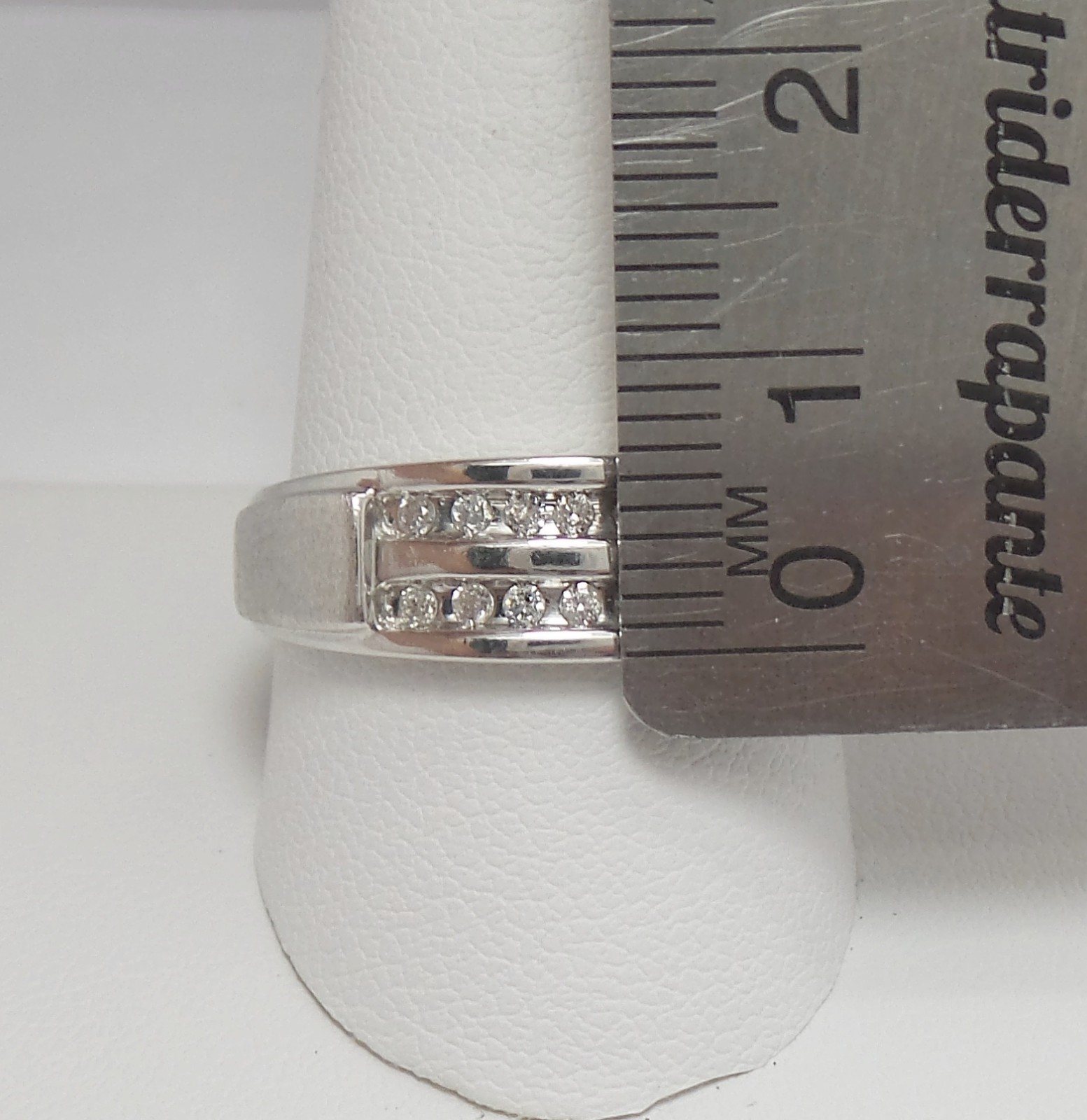 1/5CT MENS NATURAL DIAMOND WEDDING BAND BRIDAL RING 10K WHITE GOLD