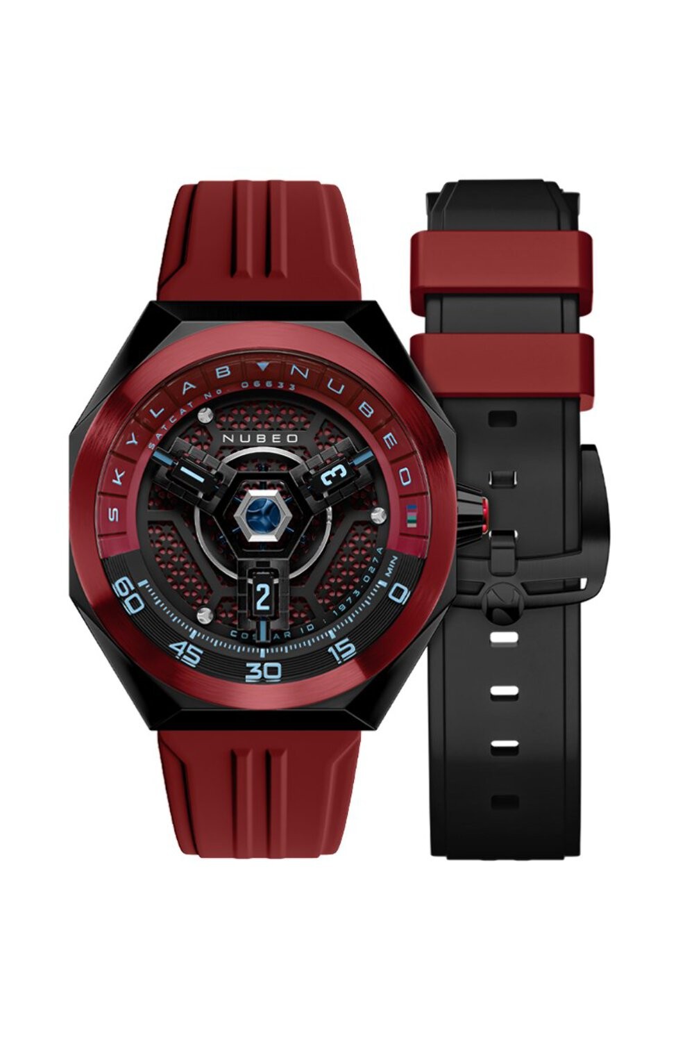Nubeo Skylab Automatic Limited Edition Crimson Black Men’s Watch – Brand New