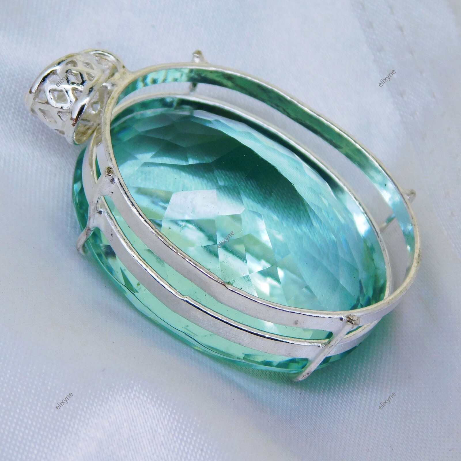 Natural 165+ Ct Certified Blue Aquamarine Pendant Oval Cut Gemstone