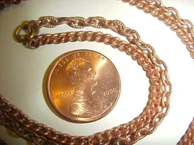 12 VINTAGE COPPER COATED STEEL 2 CHAIN 12″ JUMP RING SECTIONS N36