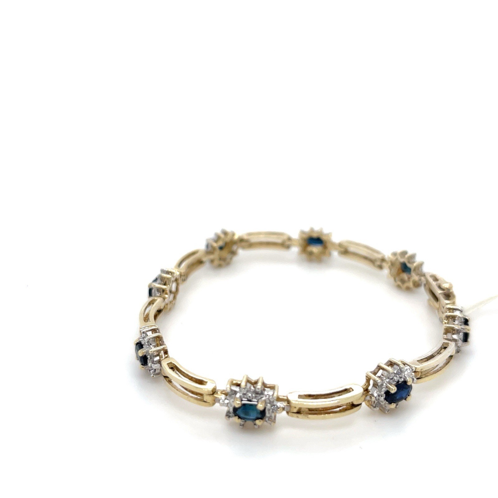 Sapphire diamond bar chain bracelet