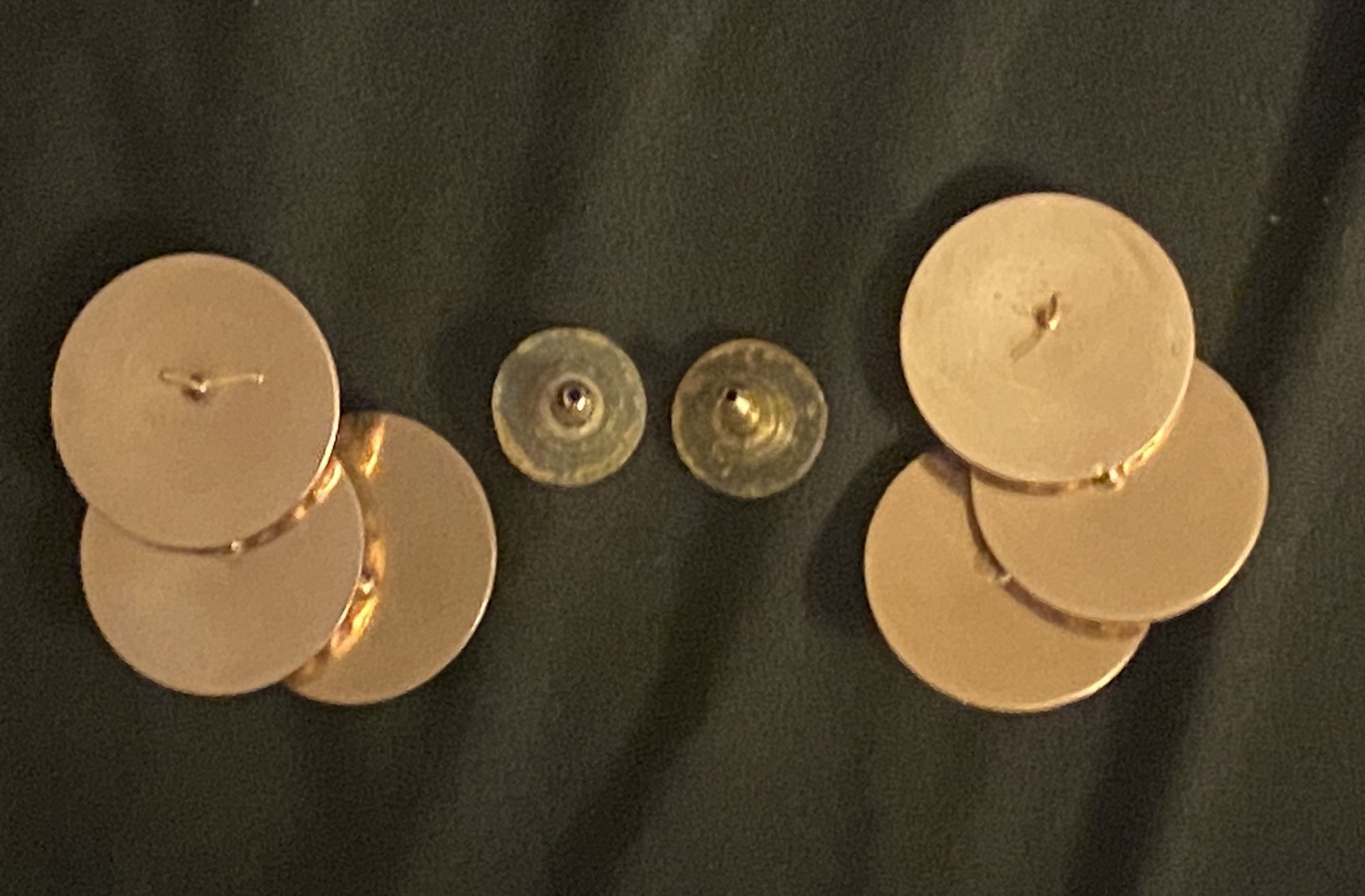 Byzantine vintage golden earrings with a cool organic texture to each circle