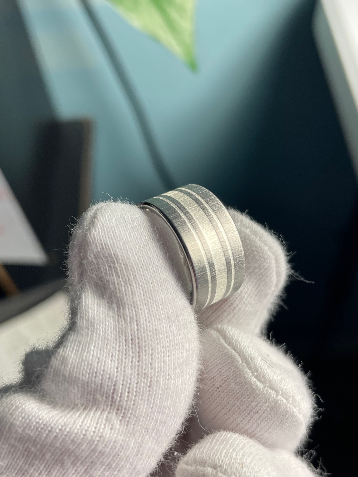 10mm Titanium with Silver Inlay Stripes, Made to Order, Wide Widths, Ring Jewelr