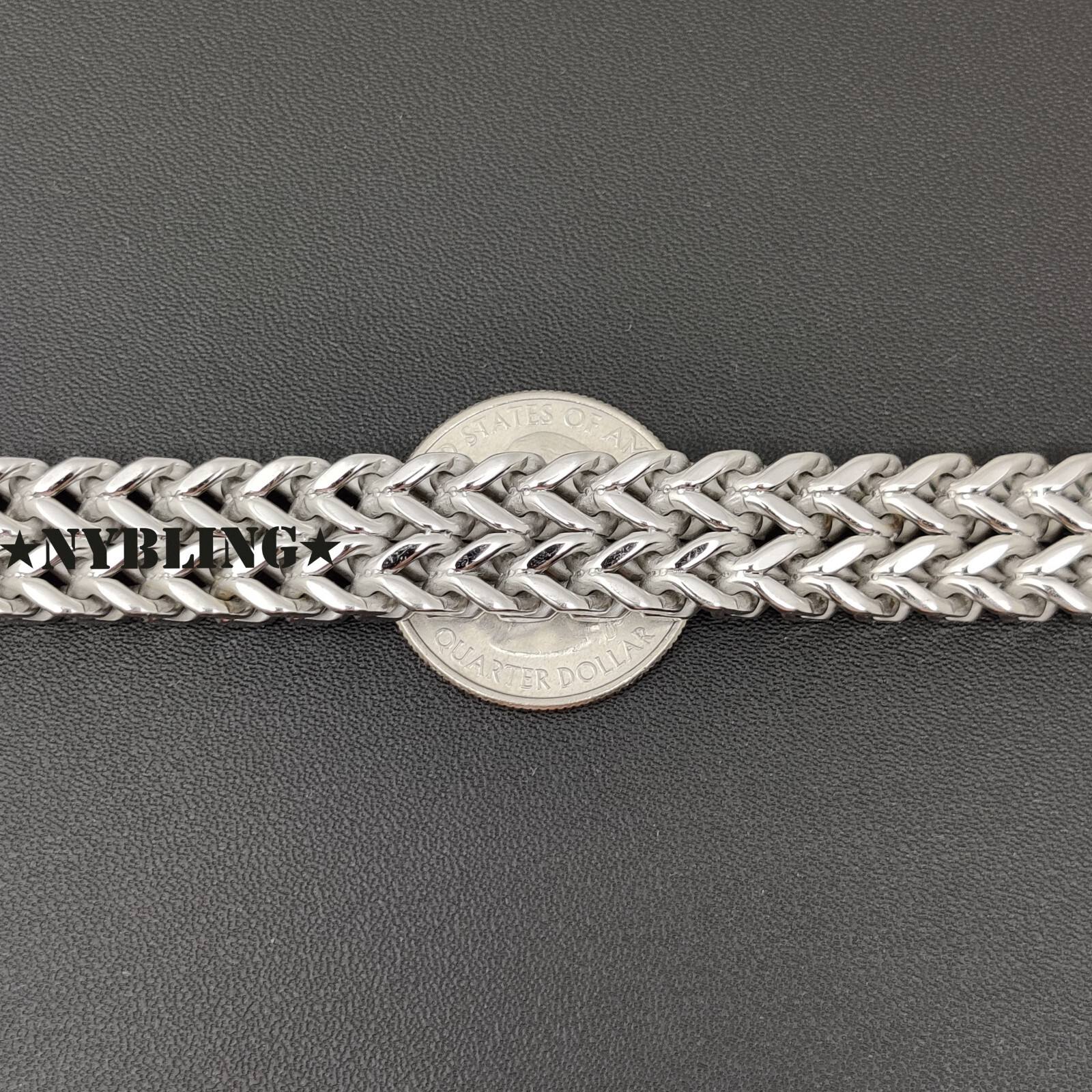Stainless Steel Bracelet Meshed Woven Curb Chain Cuban Link Wristband Men Women