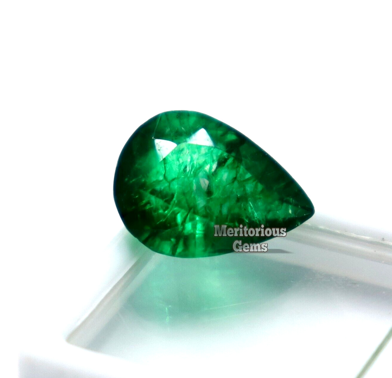 Pear Cut 8.75 Ct Natural Rare Colombian Green Emerald Certified Loose Gemstone