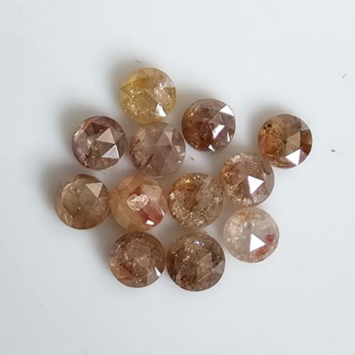 Reddish Round Rose Cut Natural Diamond 3mm to 4mm (12pcs) for Jewelry