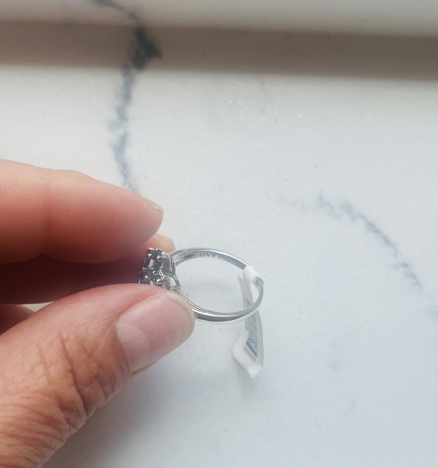 JTV Ring2.18ctw Platinum Color Spinel & White Zircon Sterling Silver Size 8 NWT