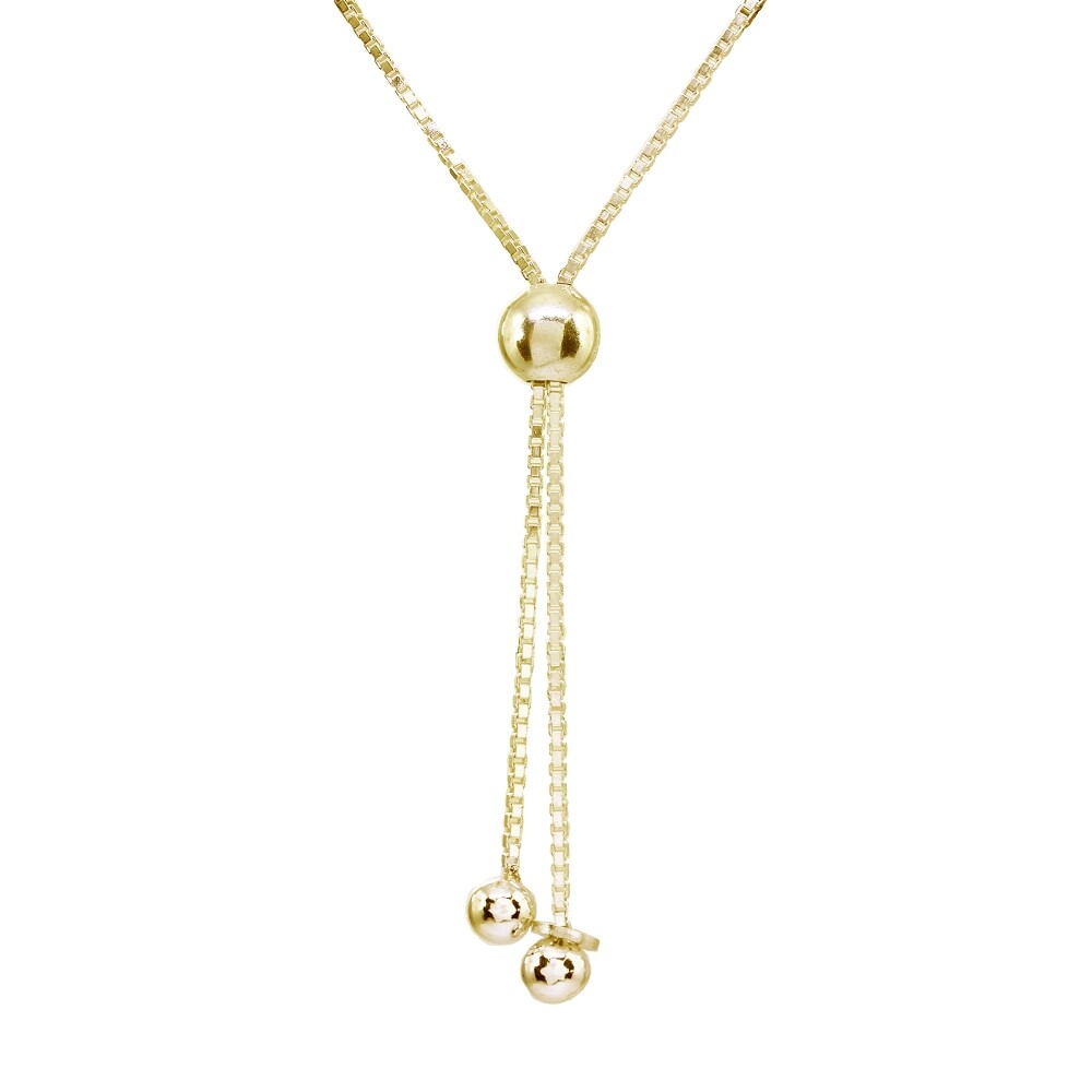 Thin Figaro Link Chain Adjustable Gold Plated 925 Silver Pull-String Bracelet