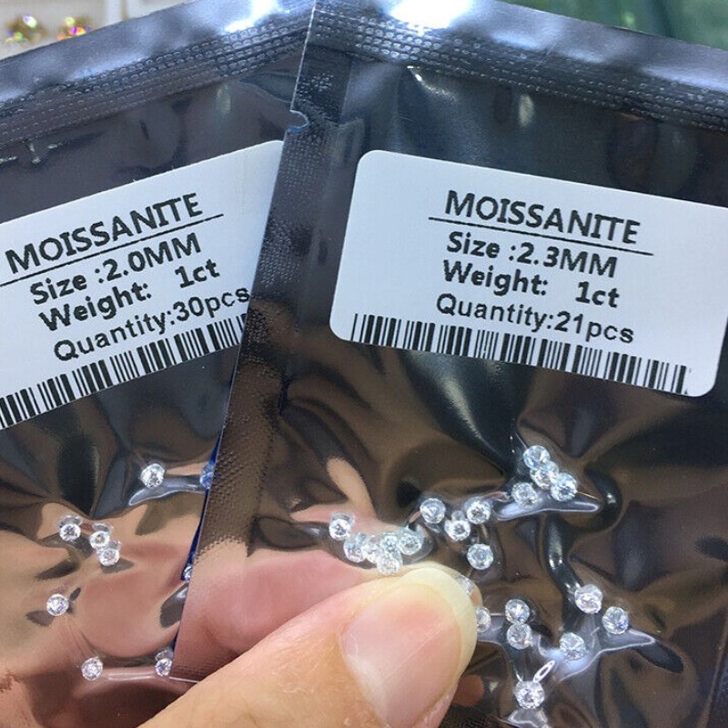 0.7mm ~3mm D Color 1 Carat Per White D Color Small Sizes Moissanite Loose Stones