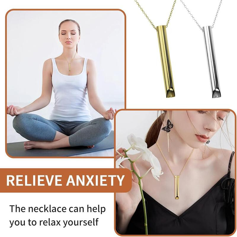 2PCS Breathing Necklace for Anxiety Relief, Mental Fatigue Relief, Quit Smoking