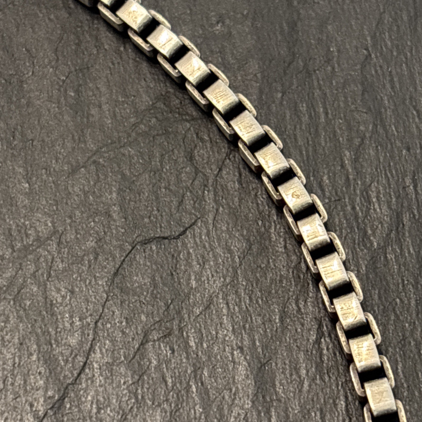 Lisa Jenks Handmade Vintage Heavy Sterling Silver Box Chain Necklace 40g 16” Fa