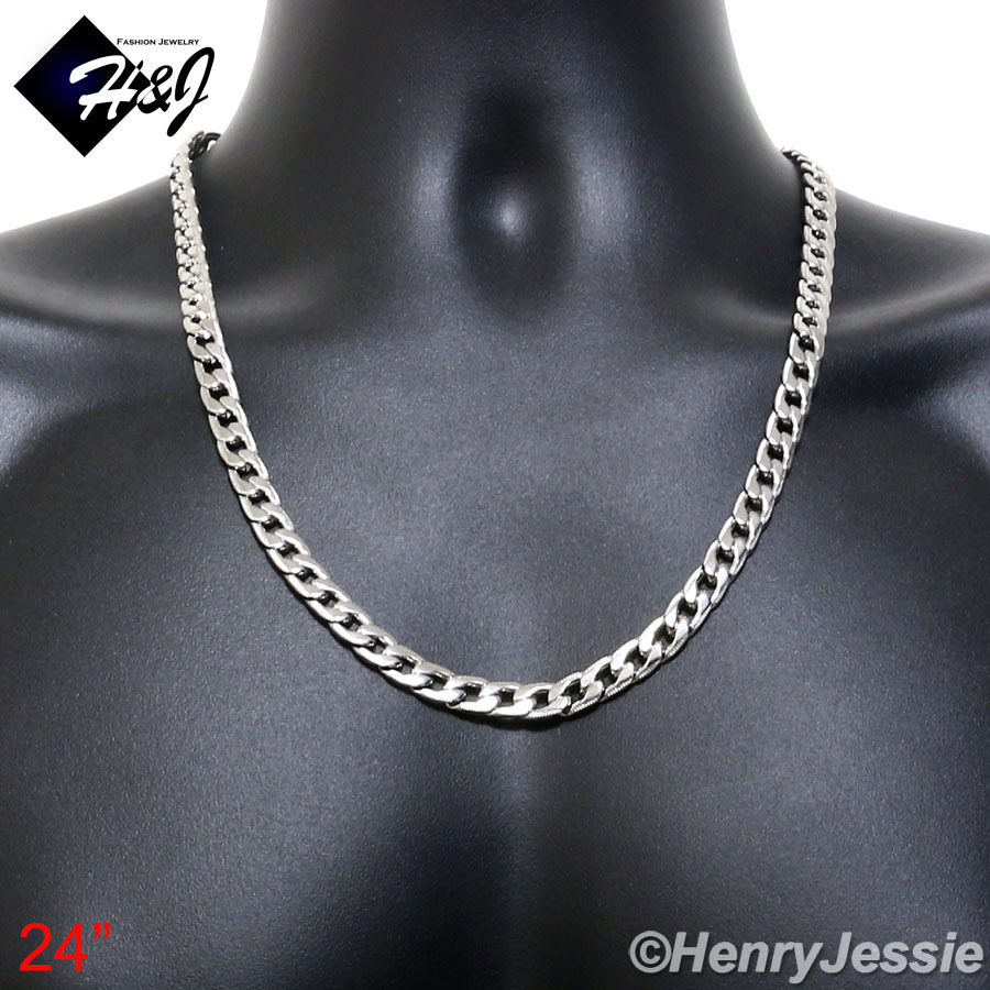 18-40″Stainless Steel 8mm Silver Diamond Cut Cuban Curb Chain Necklace Bracelet