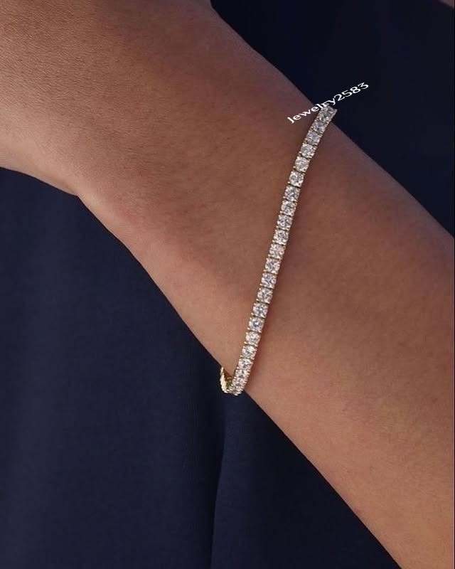 Certified Lab Grown Trendy 7.25″ Tennis Bracelet Gift For Her In Real 925 Silver