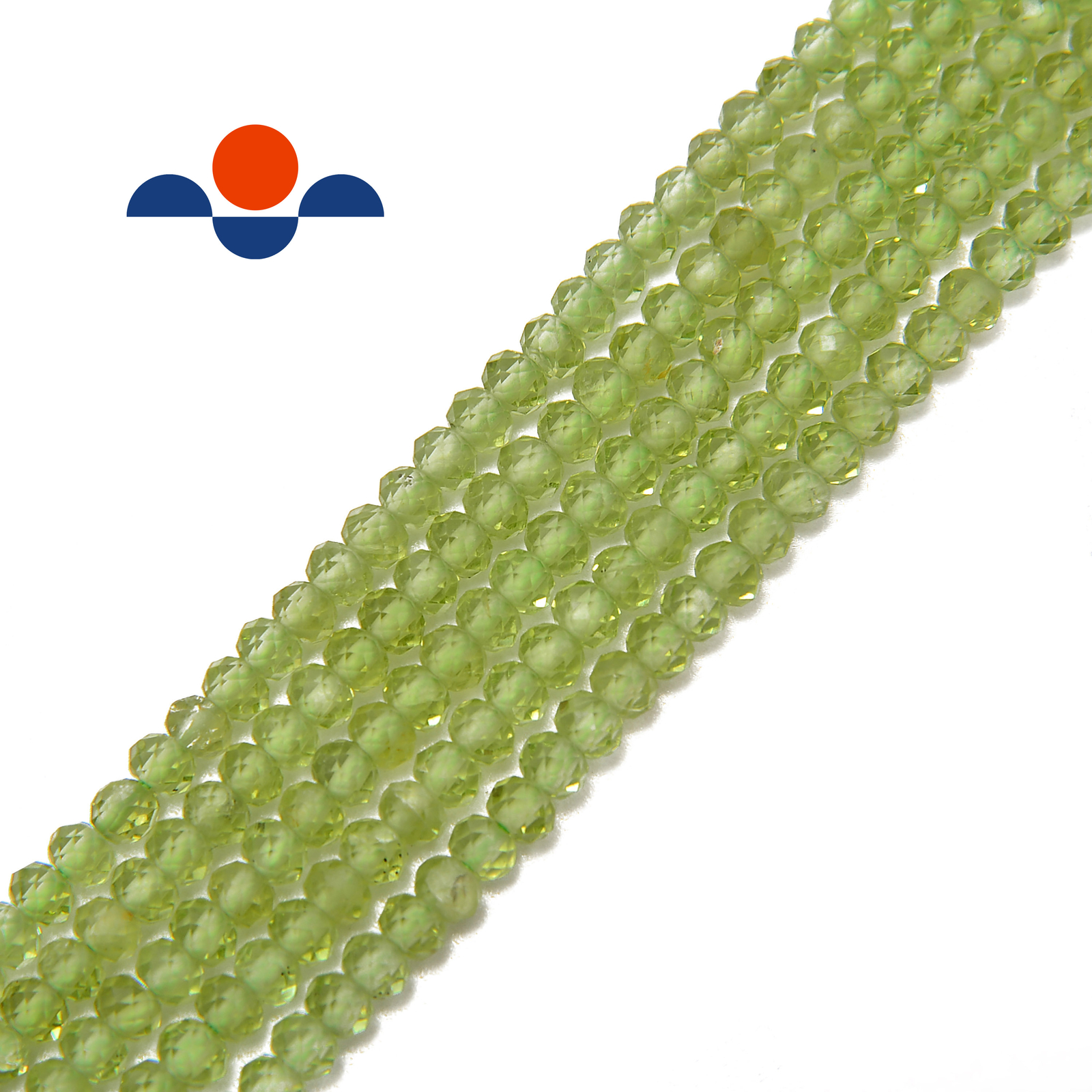 Peridot Faceted Rondelle Beads 2x3mm 15.5″ Strand