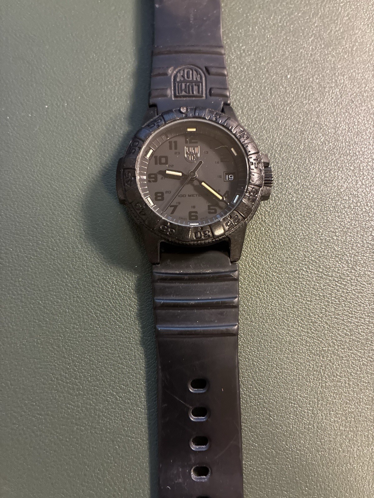 Luminox XS.0301.BO.L Men’s Leatherback SEA Turtle Blackout Watch, Black