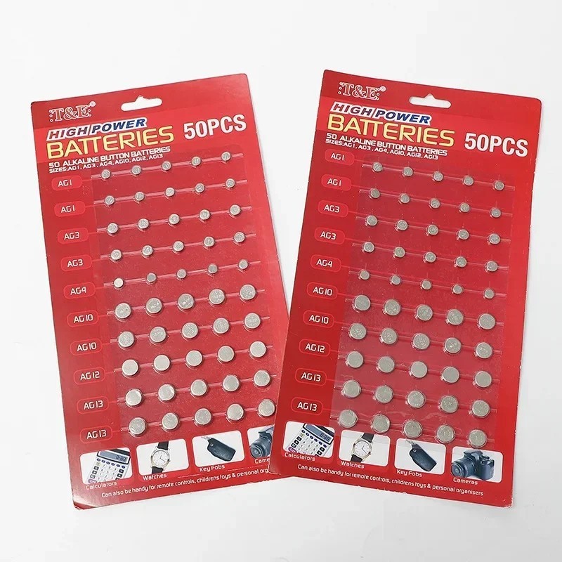 50× Assorted Watch Cell Batteries AG1 AG3 AG4 AG10 AG12 AG13 for Toys & Watches
