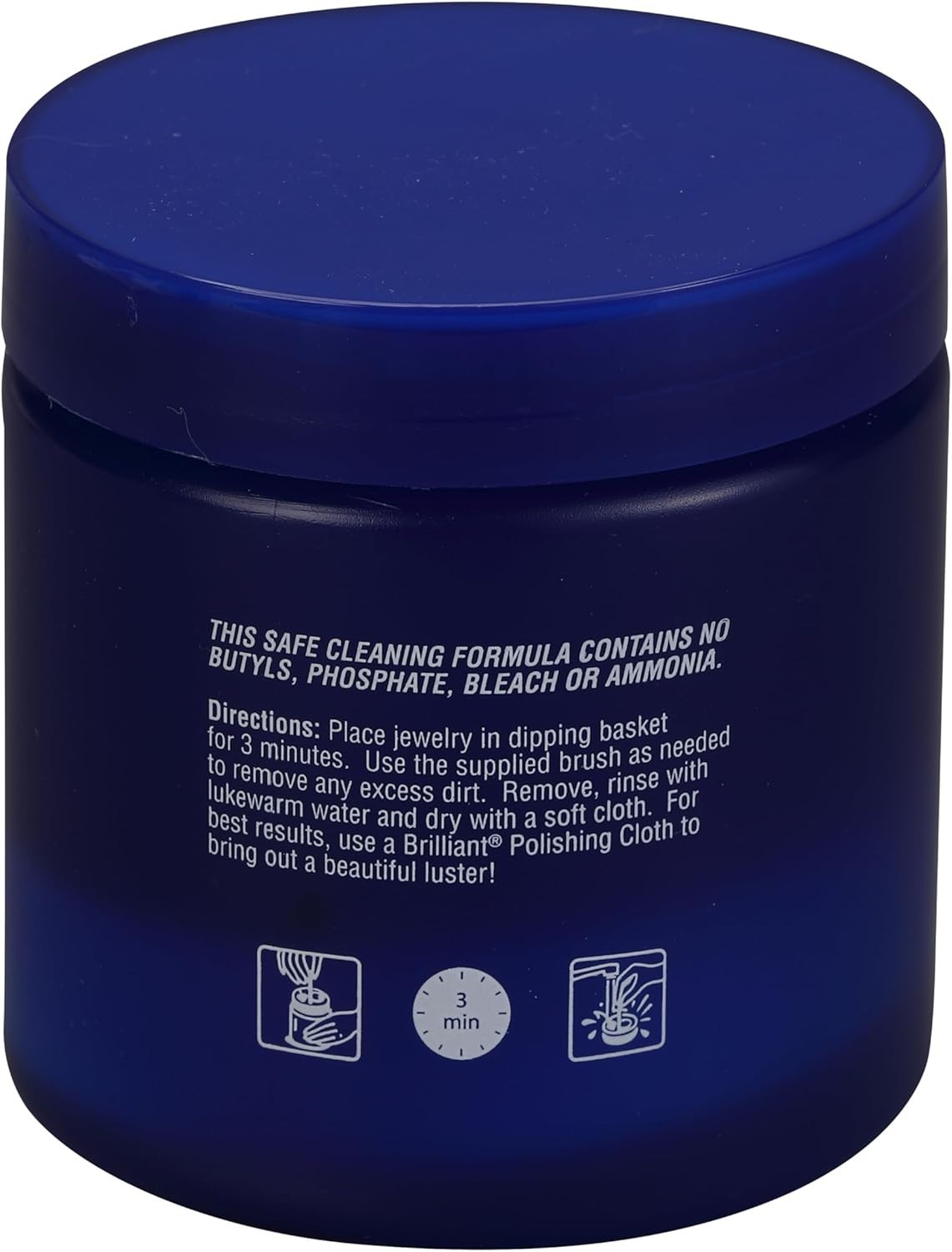 Non-Toxic Jewelry Cleaner – 8oz Ammonia-Free Solution with Brush & Basket