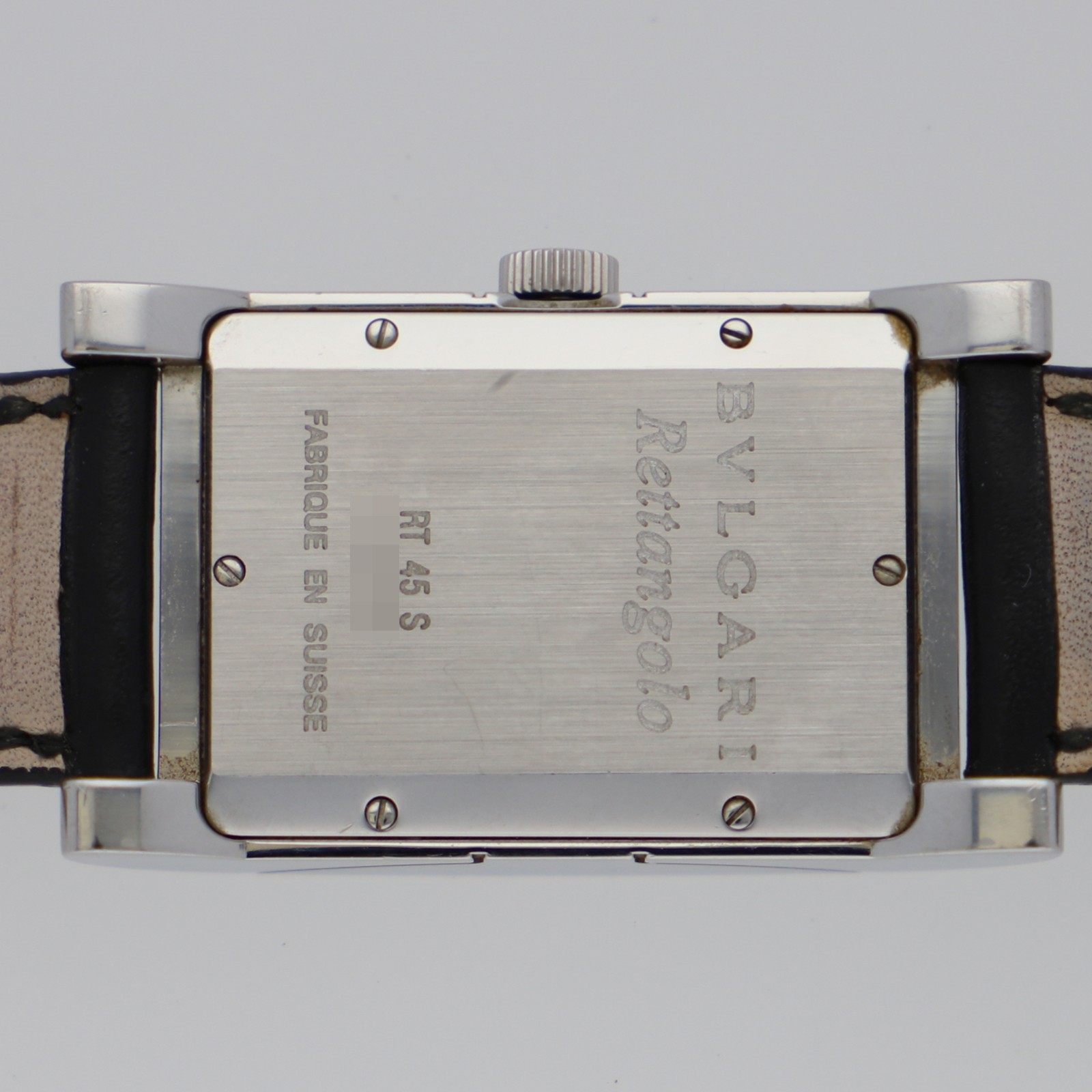 BVLGARI RT45S Rettangolo white Dial Automatic Stainless Steel Leather Men’s