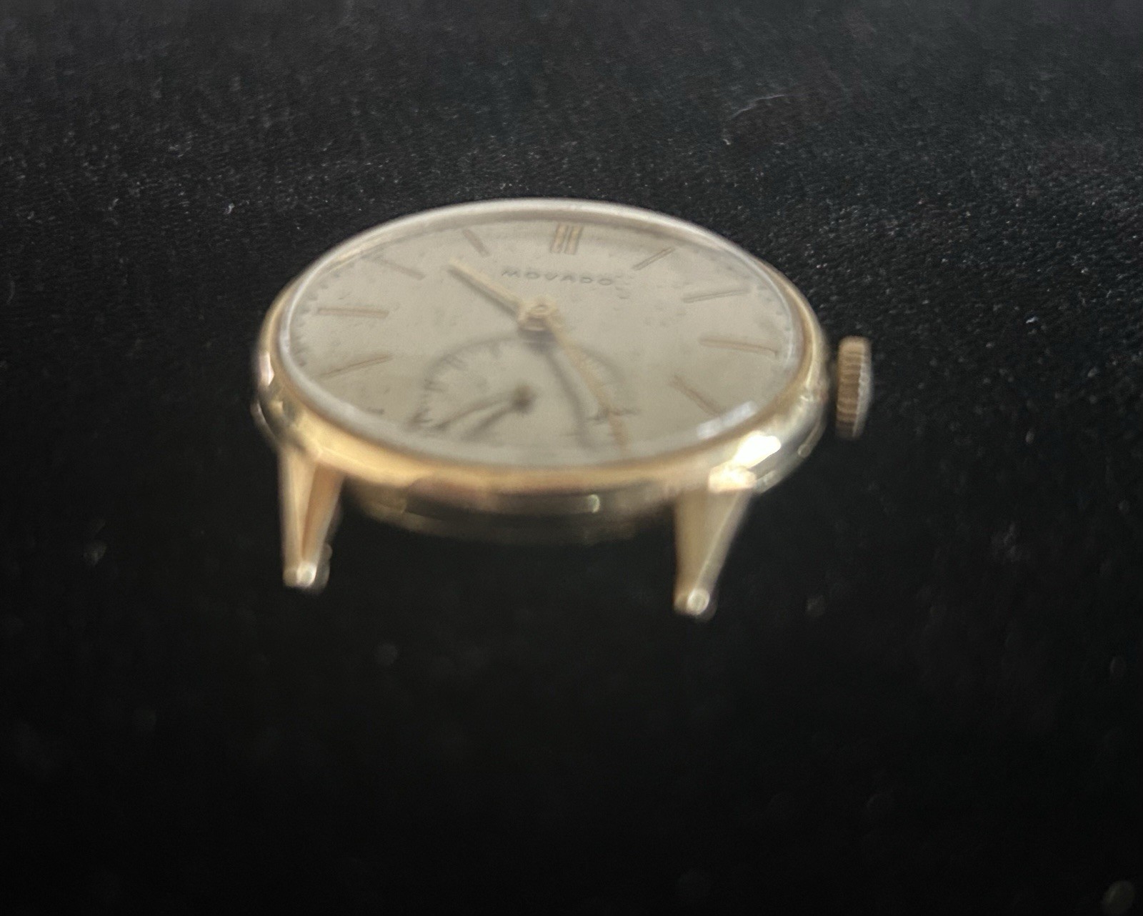 28mm Unisex 14k Yellow Gold Vintage Movado Watch Runs