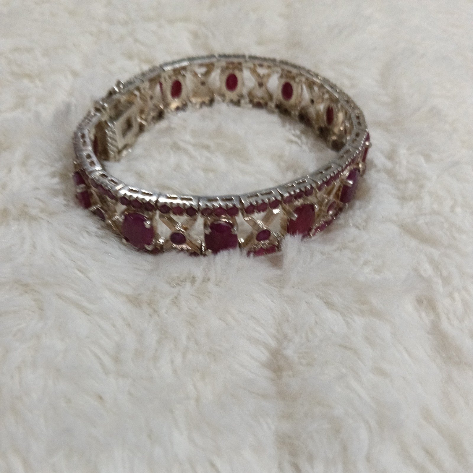 Silver Ruby Bracelet