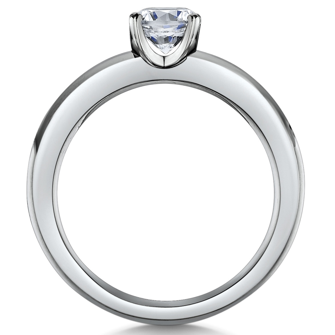 Titanium Engagement Ring Solitaire set with a 0.90ct CZ Ring