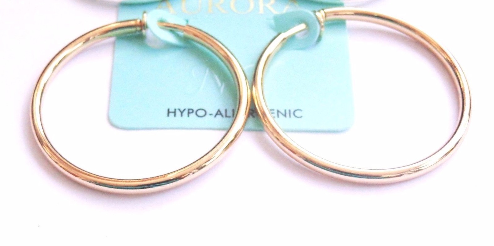 CLIP-ON EARRINGS GOLD OR SILVER PLATED HOOPS 1.5 INCH HOOP EARRINGS SIMPLE THIN