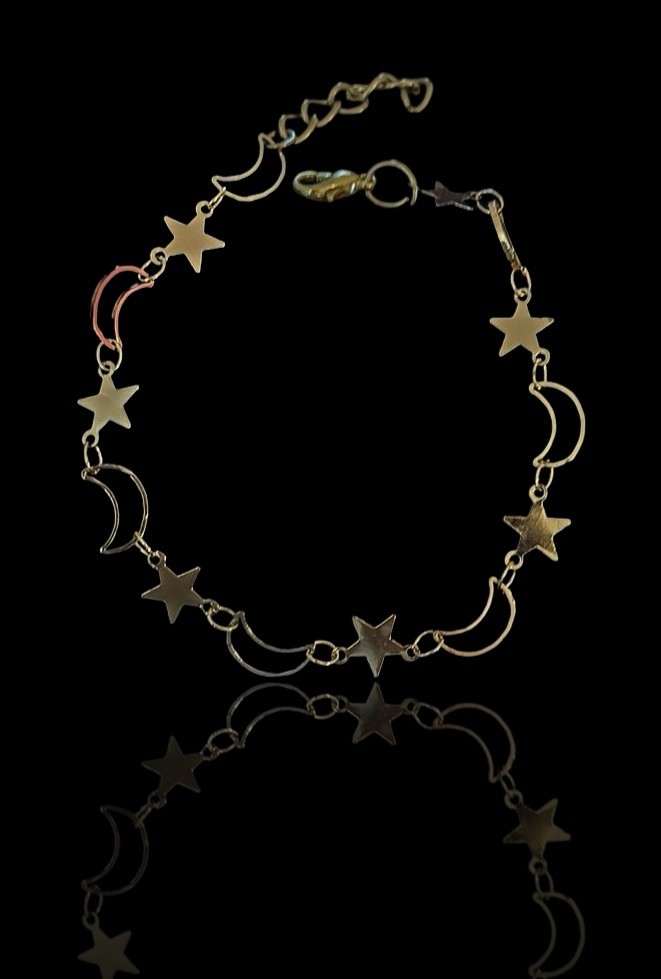Gold Moon And Star Bracelet | New | Adjustable