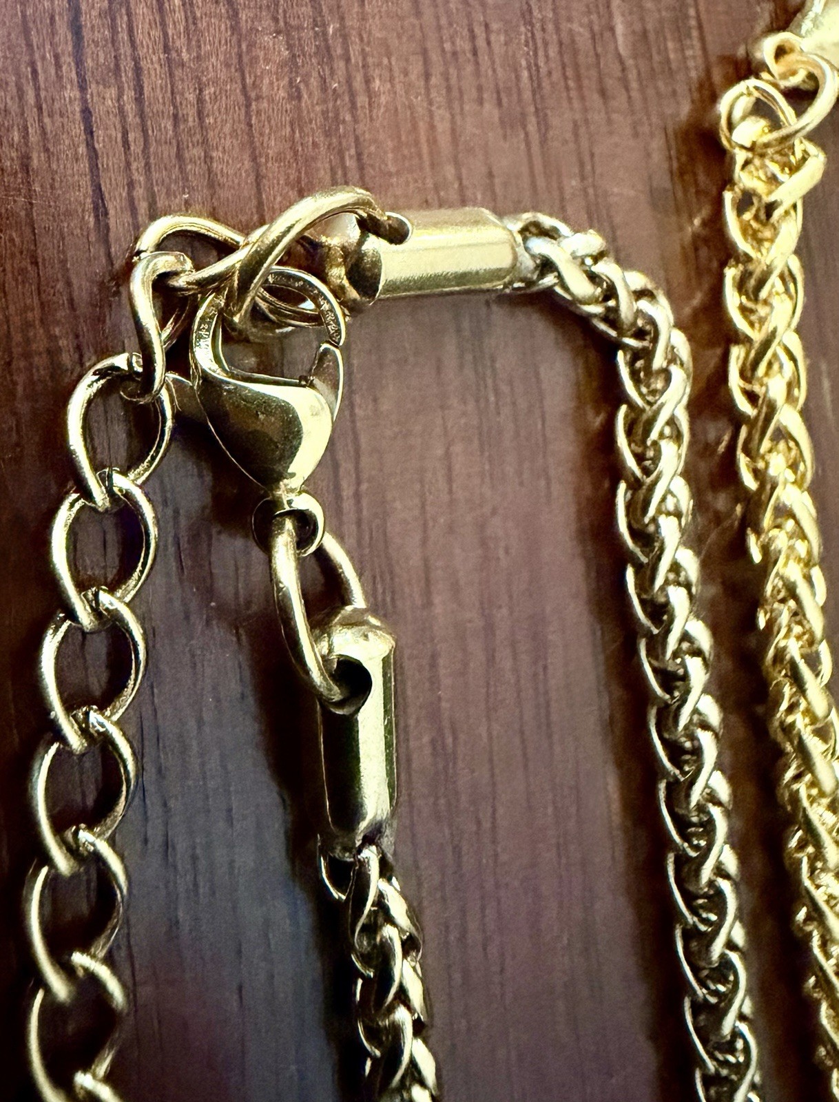 HZMAN Lot of 2 Gold Tone Cuban Link Chain Necklaces 20” & Adjustable New