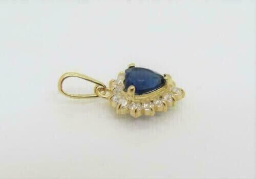 2 Ct Heart Cut Simulated Blue Sapphire Women’s Pendant In 14K yellow Gold Plated
