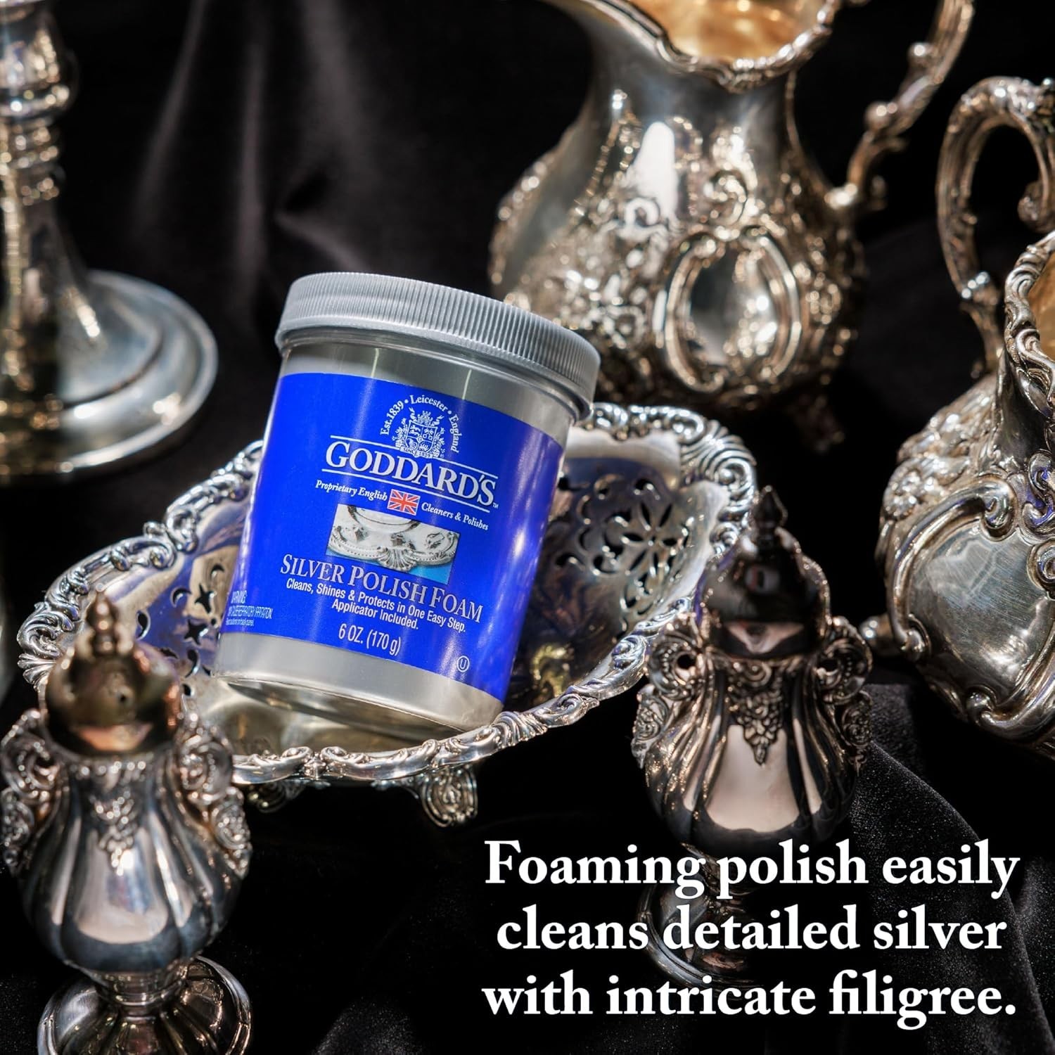 Tarnish Remover Foam for Silver Items with Hard Surface Cleaning Action
