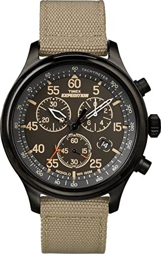 Timex Expedition Field Chronograph Black Dial Nylon 43 mm Men’s Watch TW4B10200
