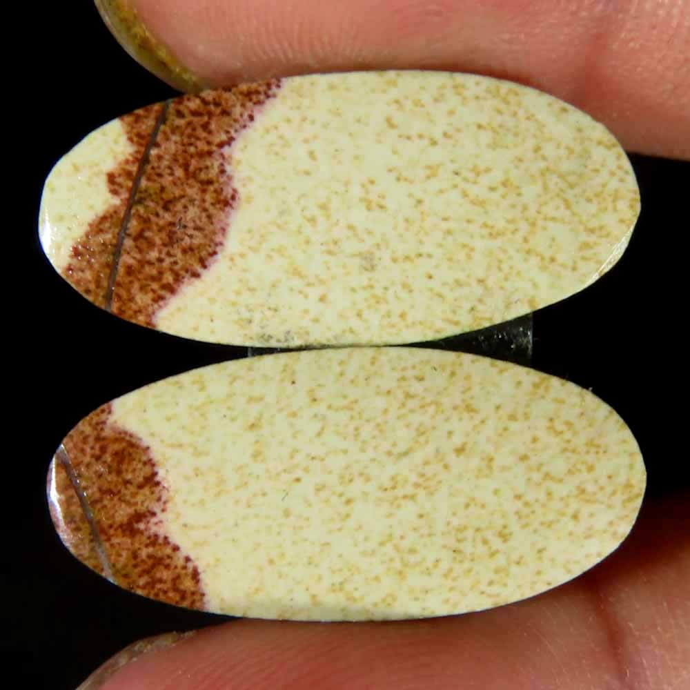 16.70Cts.100%Natural Designer Picture Jasper Pair Oval Cab 11x25x3mm Gemstone