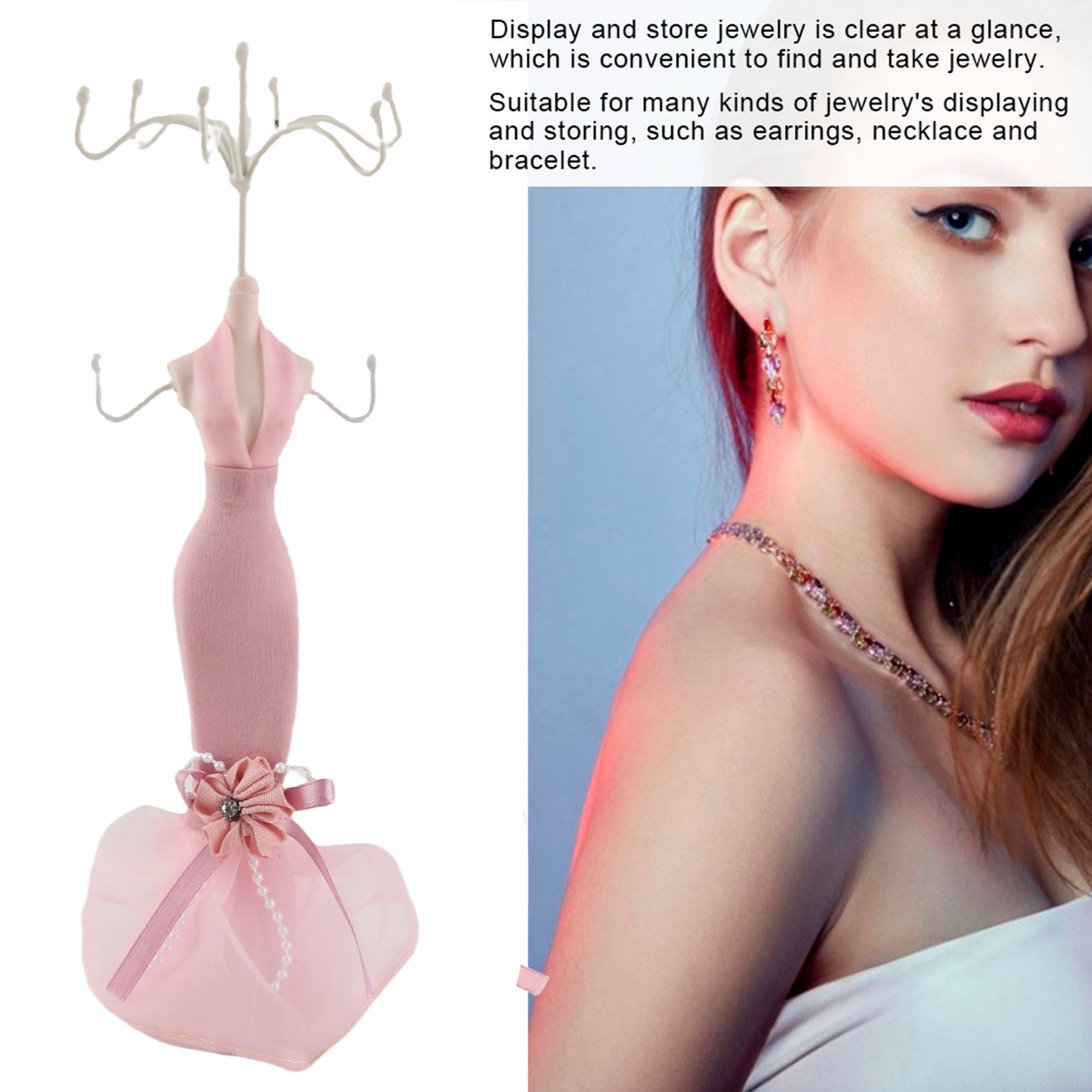 Jewelry Holder Stand For Dress/Earrings/Necklace/Rings (Small Model)