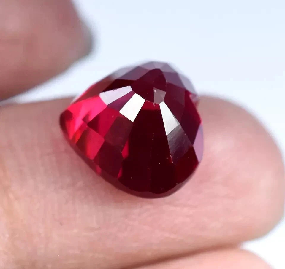 Certified 9.54 Ct AAA Flawless Natural Red Ruby Heart Cut Loose Gemstone