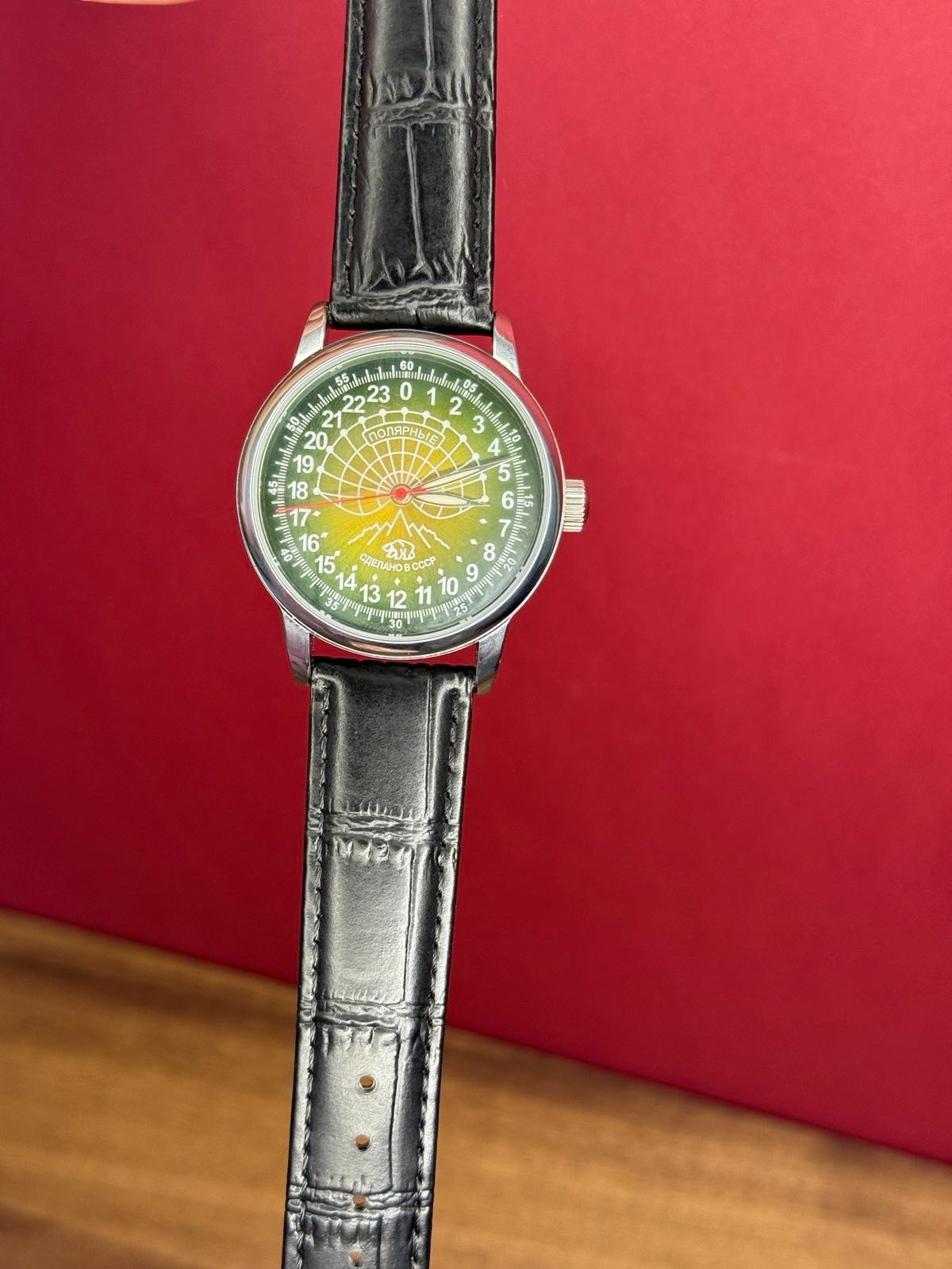 Watch Raketa 24h Automatic Wrist Men’s Russian Soviet USSR Polar Day Green