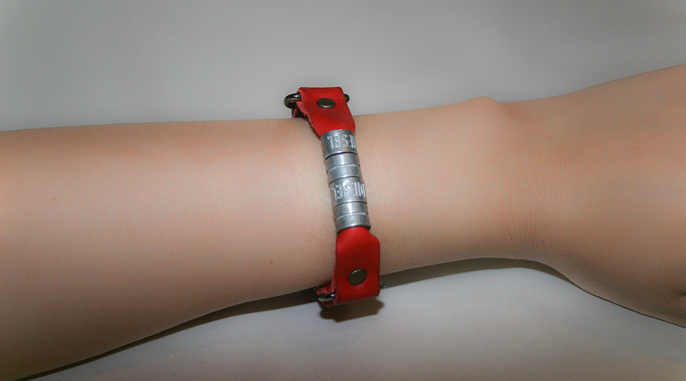 NEW DIESEL Brand 2 – ARIN Italian Vintage Black Yellow Red Leather Bracelet Cuff