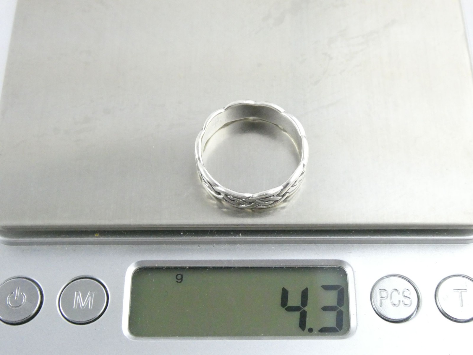Peter Stone PSCL Sterling Silver Celtic Knot Band Ring 925 Size 9.25 4.3g