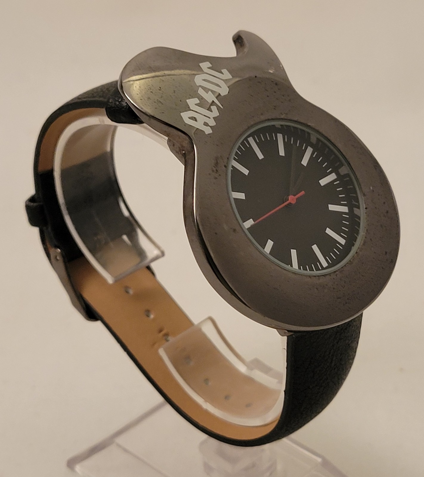 AC/DC Guitar Shaped Quartz Watch With Black Band – Working