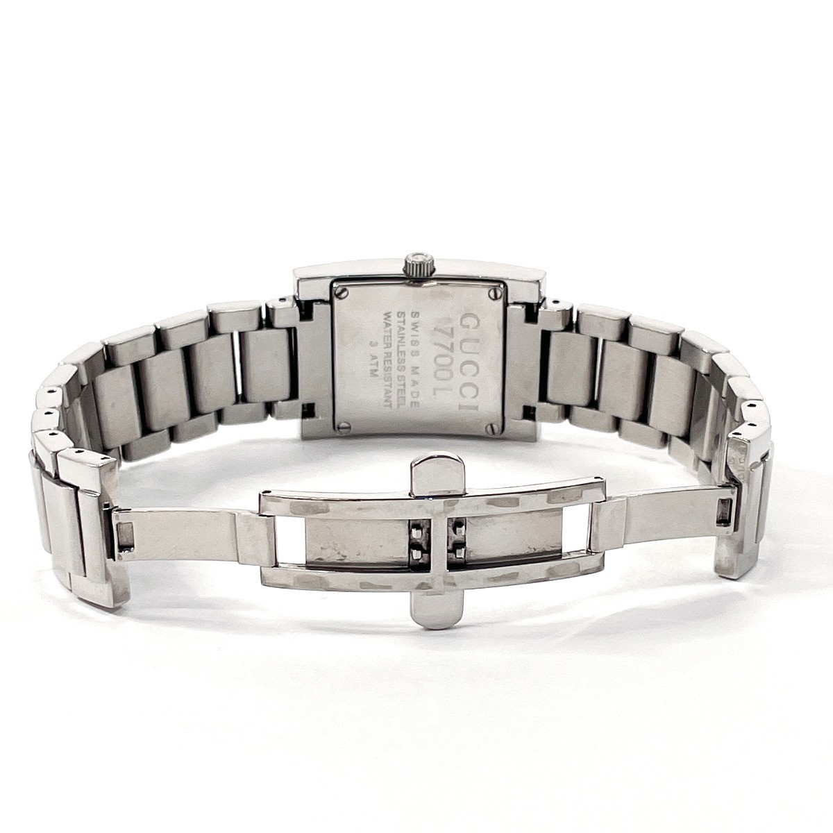 GUCCI GUCCI Watch 7700L Stainless Steel Silver Quartz Square Face with Box