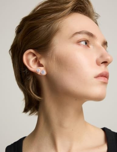 6 Pairs Stud Earrings Set Hypoallergenic Cubic Zirconia 316L A-001-silver