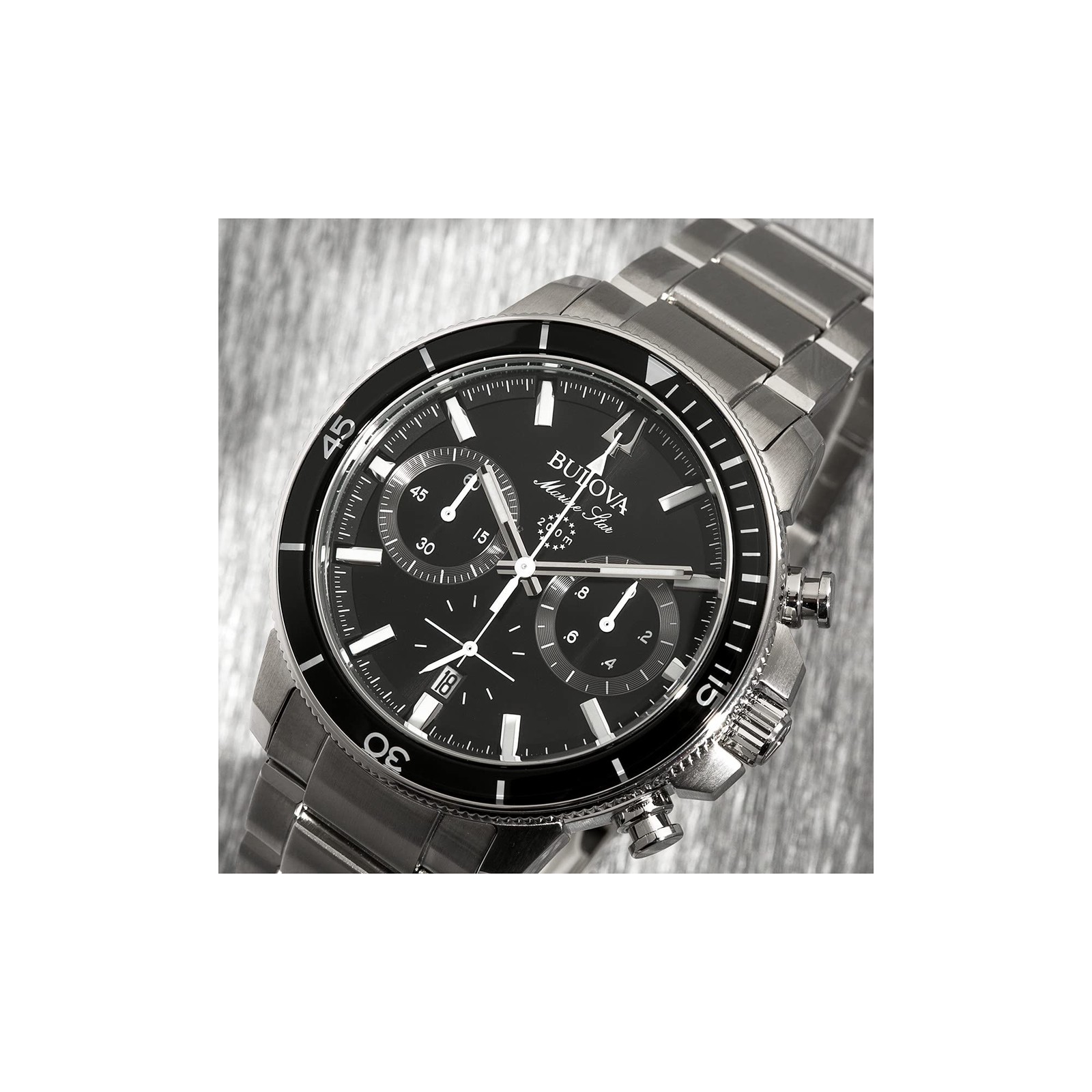 Bulova Mens Marine Star Series C Stainless Steel 6-Hand Chronograph Quartz