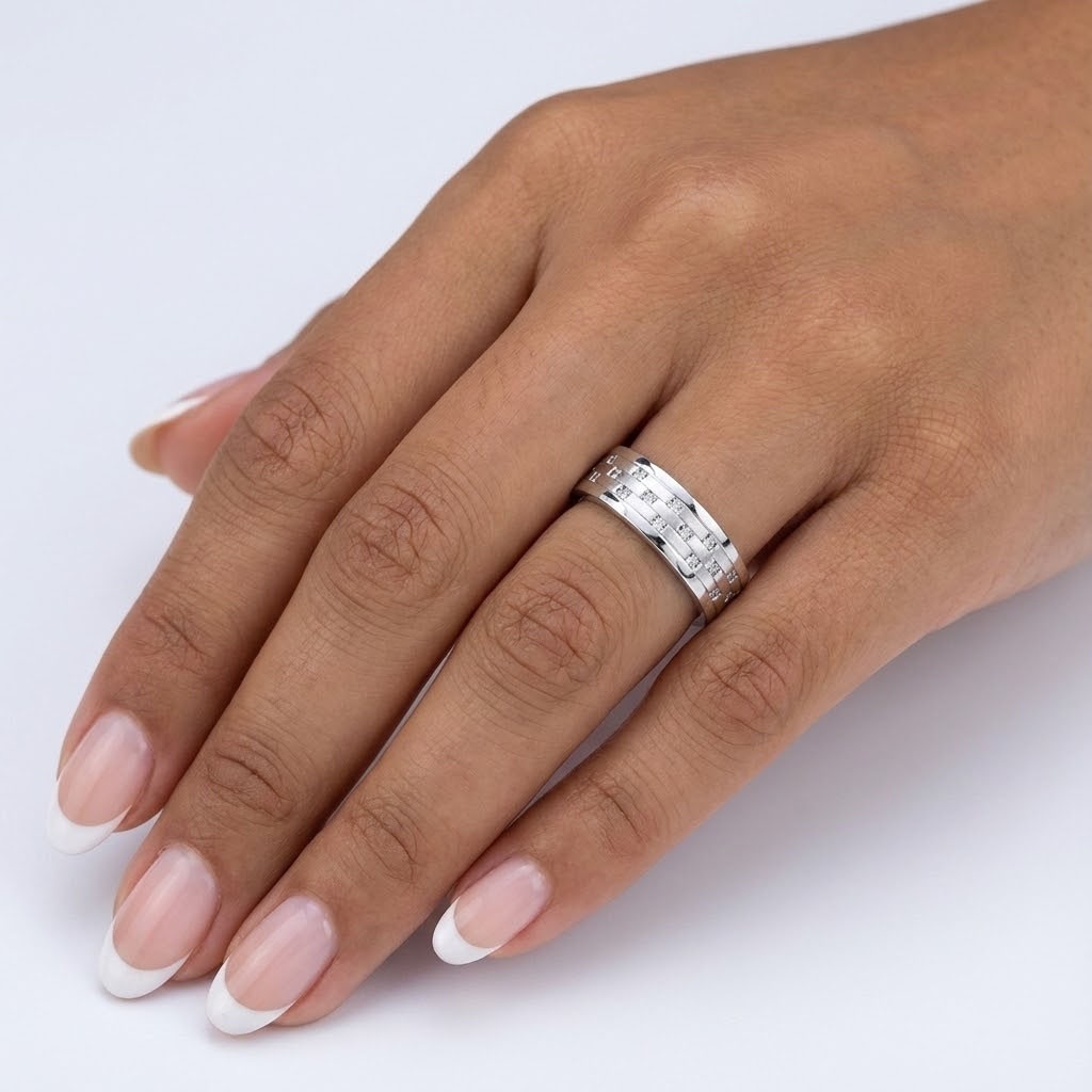Classic Wedding Band 14K Gold Classic Round 0.38 Carat Lab-Grown Diamond D VVS1