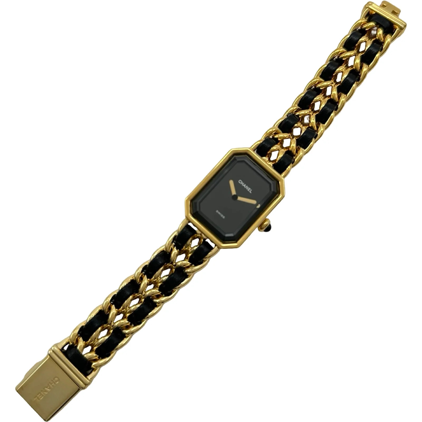 Chanel Première S H0001 20mm Gold Black Dial Quartz Watch OKW2254